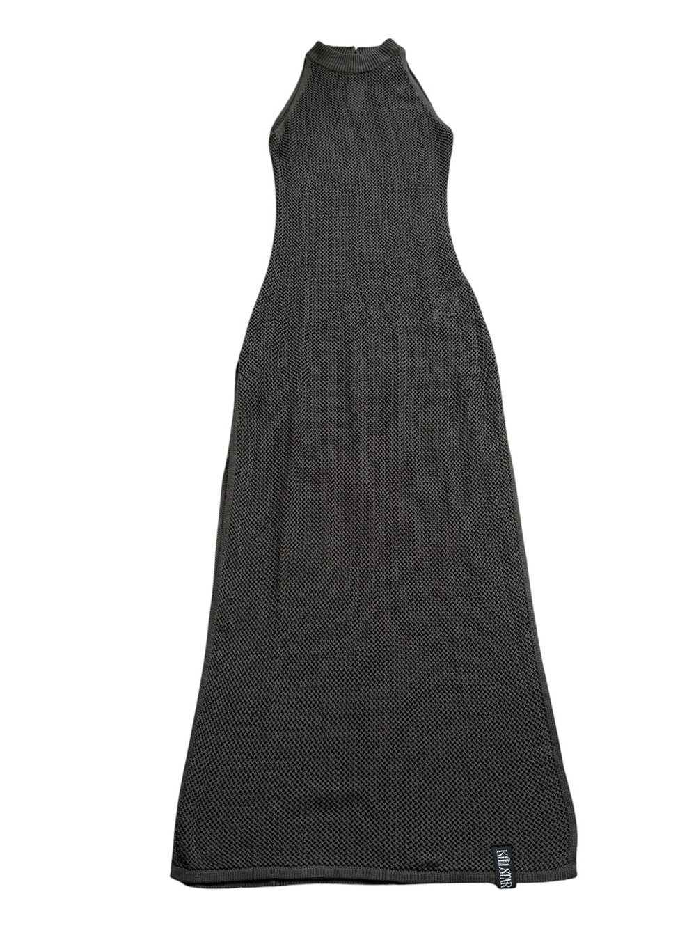 Killstar Olive Green Mesh Knit Halter Maxi Dress Gothic Witchy S Festival Boho